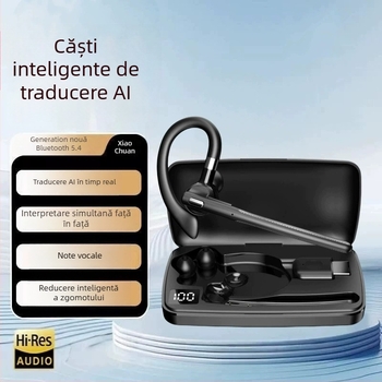 YYK-526 căști Bluetooth mono cu reducere a zgomotului la apel și traducere AI, Bluetooth 5.4, rază de 10 m, autonomie peste 8 ore