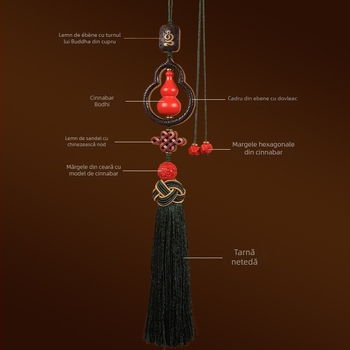 Pandantiv pentru mașină din cinnabar, decor interior, stil tradițional chinezesc, procesare personalizabilă