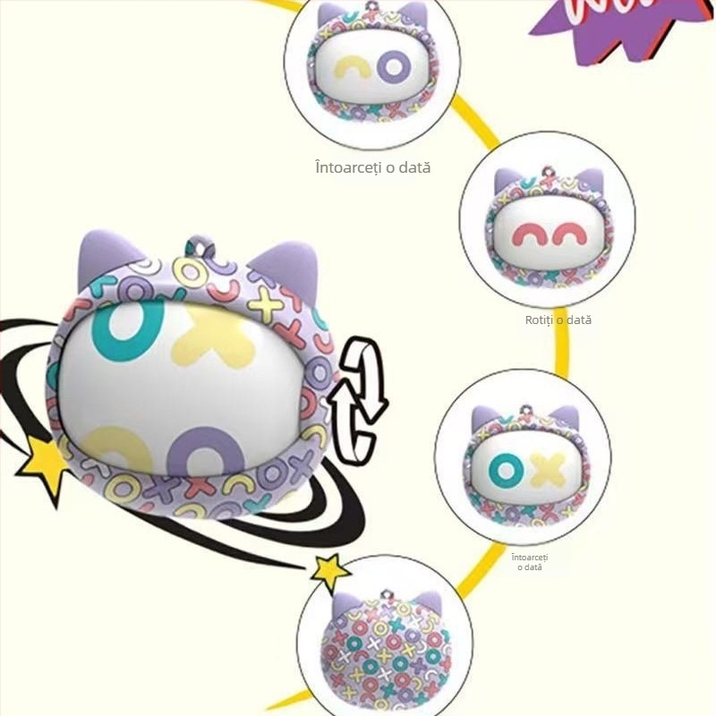 Căști Bluetooth clip-on G08s cu față de desen animat, semi-in-ear, rotativ, 2025 model