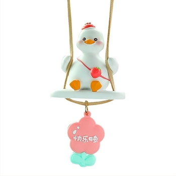 Ornament auto pentru oglinda retrovizoare – rață din rășină, stil desen animat, decor interior