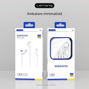 Căști Type-C, in-ear, cu fir, sensibilitate 103 dB, cablu 1,2 m