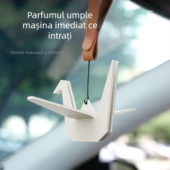 Pandantiv auto – Crane origami din hârtie, lucrat manual, Aromaterapie, Îndepărtarea mirosurilor, Prospețimea interiorului, Personalizabil