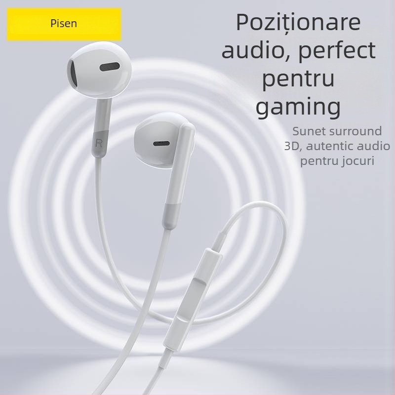 Pisen CP06 Type-C DAC complet decodat căști digitale cu fir, cablu 1,2 m, tip bobină în mișcare, compatibile cu iOS