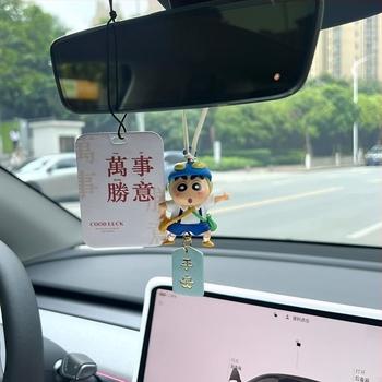 Crayon Shin-Chan pendat auto cu floare de mătase - ornament aromat pentru oglinda retrovizoare