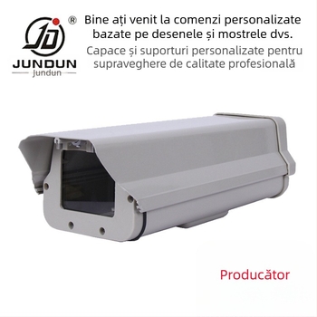 Carcasă hemisferică pentru cameră din aliaj de aluminiu, carcasă de exterior rezistentă la apă, model JD-610; cablu Ø16 mm; fereastra 65×75 mm