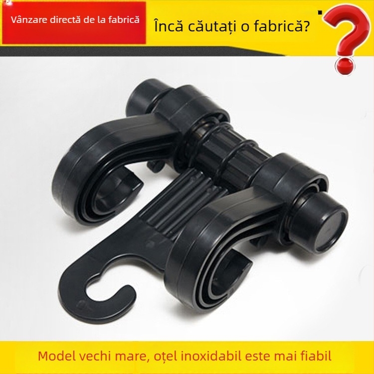 Cârlig pentru spatele scaunului auto – cârlig dublu ascuns; oțel inoxidabil + plastic; design desen animat; model cu cârlig dublu; decor interior auto