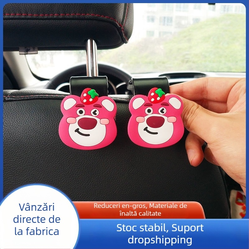 Cuier pe spătarul scaunului auto – stil desen animat, din plastic (decorare interioară; ornamente auto)
