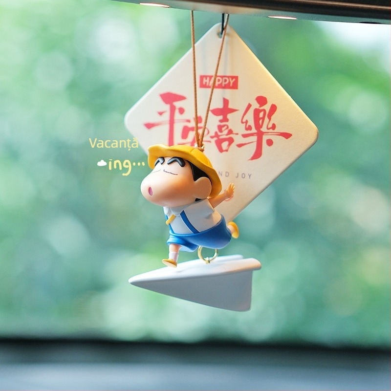 Pandantiv auto Shin-Chan pentru oglindă — PVC, stil desen animat, seria Paper Airplane