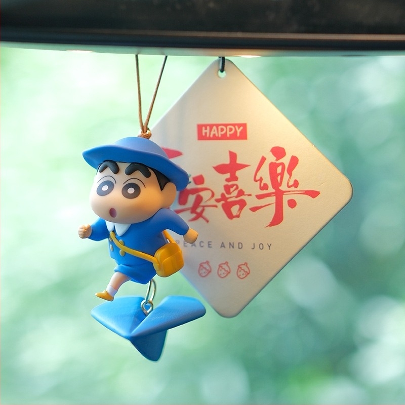 Pandantiv auto Shin-Chan pentru oglindă — PVC, stil desen animat, seria Paper Airplane