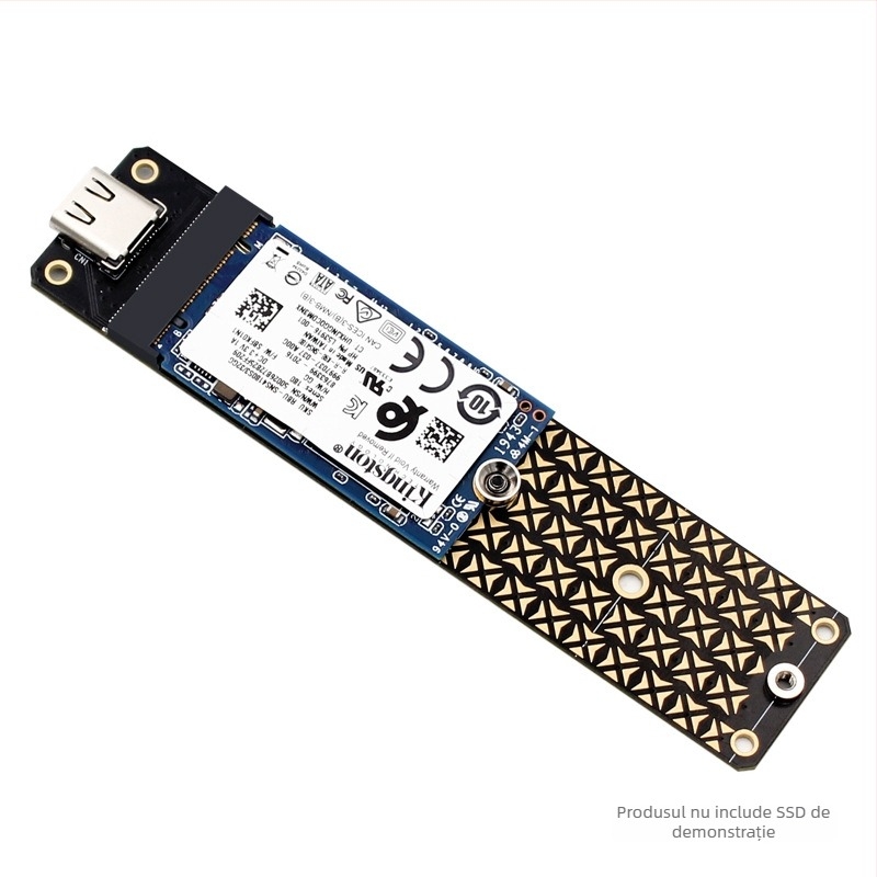 Cardă de extensie M.2 NGFF B-key SATA către USB 3.1 Type-C 10Gbps cu controler JMS580 (Phdk Ph822jl)