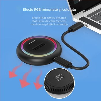 Carcasă SSD M.2 cu dublu protocol NVMe/SATA, USB-C 10Gbps, suport până la 8TB