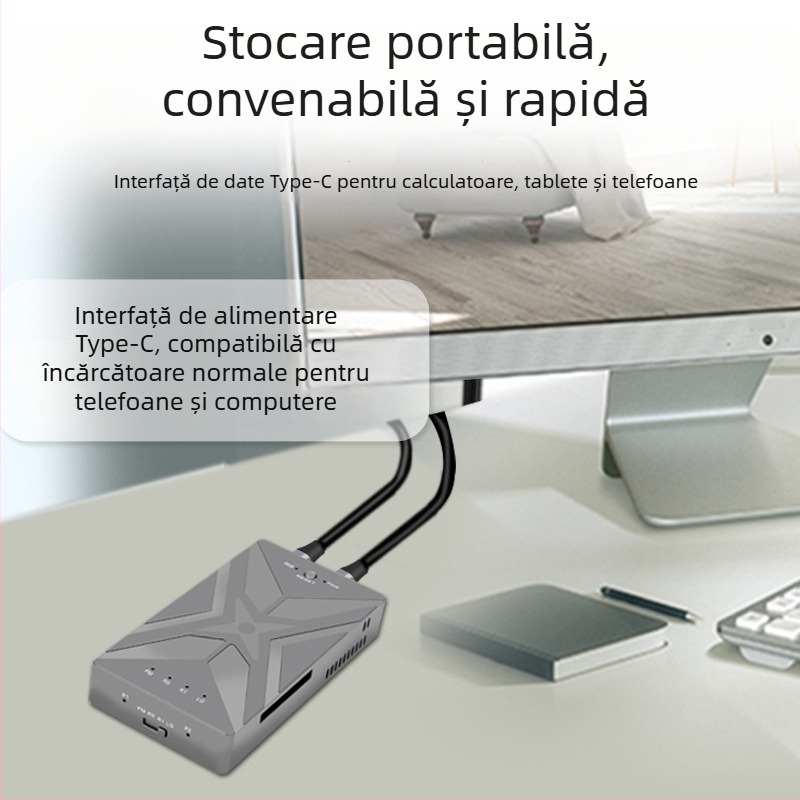 Carcasă RAID pentru M.2 NVMe SSD cu Type-C USB 3.2 Gen2x2, 20Gbps, aliaj de aluminiu, până la 4TB, model PH8586R