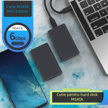 Carcasă externă Lanshuo M3T pentru mSATA SSD, Type-C la USB 3.1, aliaj de aluminiu, până la 2TB, 6 Gbps