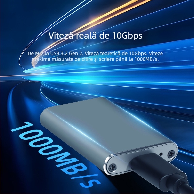 Carcasă SSD M.2 2230, din aliaj de aluminiu, NVMe, USB 3.2 Gen2 Type-C, 2TB, Model M30