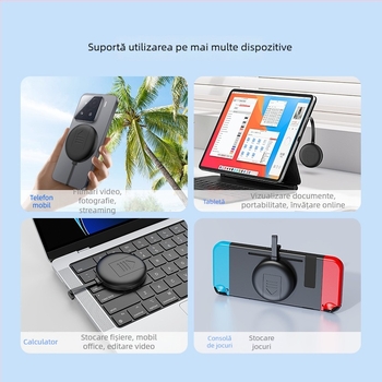 Carcasă SSD USB-C pentru M.2 NVMe & NGFF, cu magnet, până la 2TB, 10Gbps, ABS