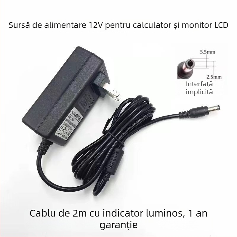 Adaptor de alimentare 12V universal (2A/2.5A/3A) pentru monitoare, afișaje LCD, hard disk-uri externe și set-top box-uri