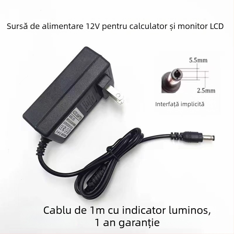 Adaptor de alimentare 12V universal (2A/2.5A/3A) pentru monitoare, afișaje LCD, hard disk-uri externe și set-top box-uri