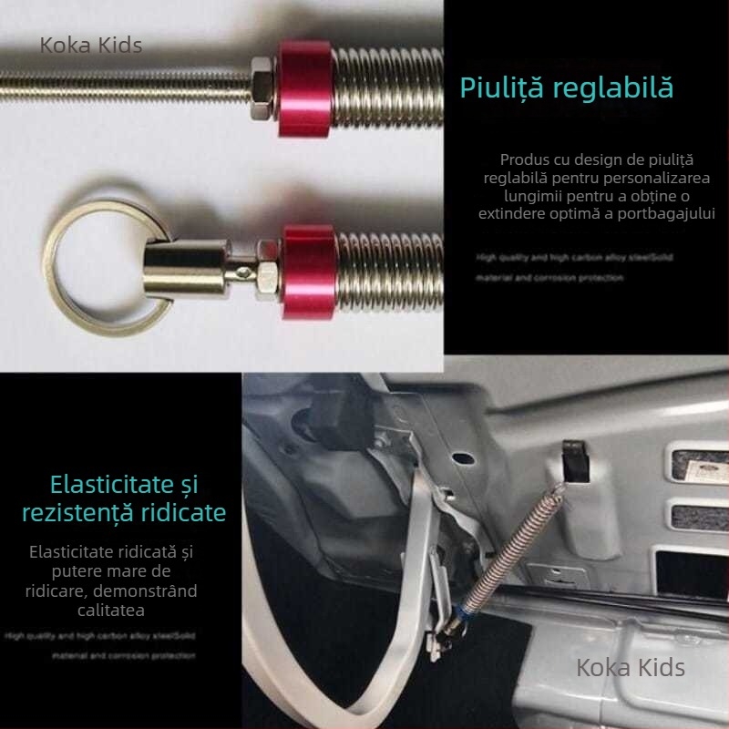 Sistem de ridicare a portbagajului auto, universal, cu arc reglabil