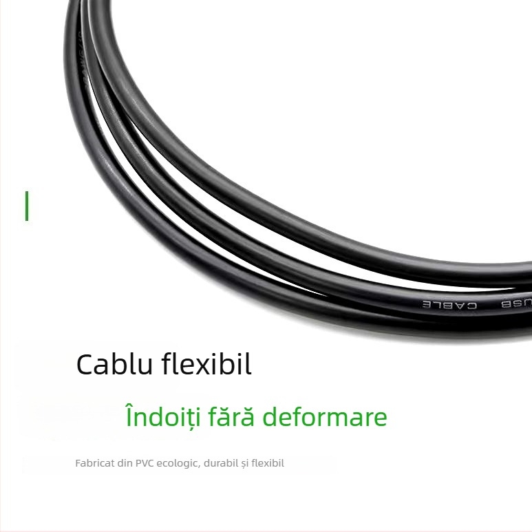 Cablu USB pentru transfer de date USB A–USB A, 1,5 m, USB 2.0, pentru PC și hard disk extern