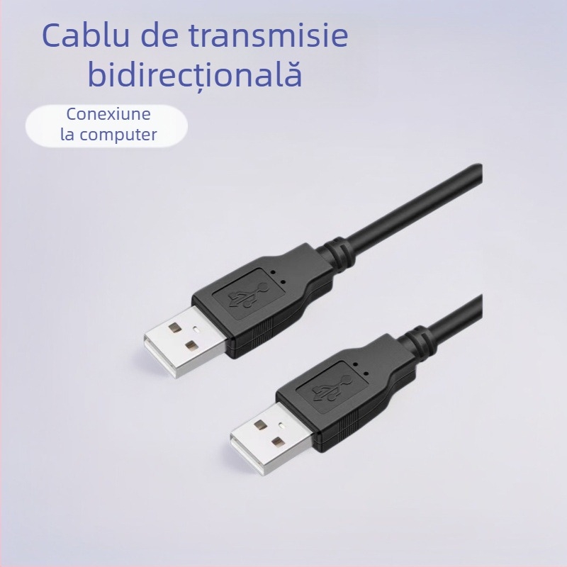 Cablu USB pentru transfer de date USB A–USB A, 1,5 m, USB 2.0, pentru PC și hard disk extern