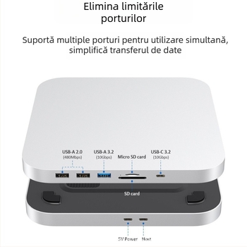 Stație docking Mac Mini USB-C, 10Gbps, alimentare prin bus, Model 25M