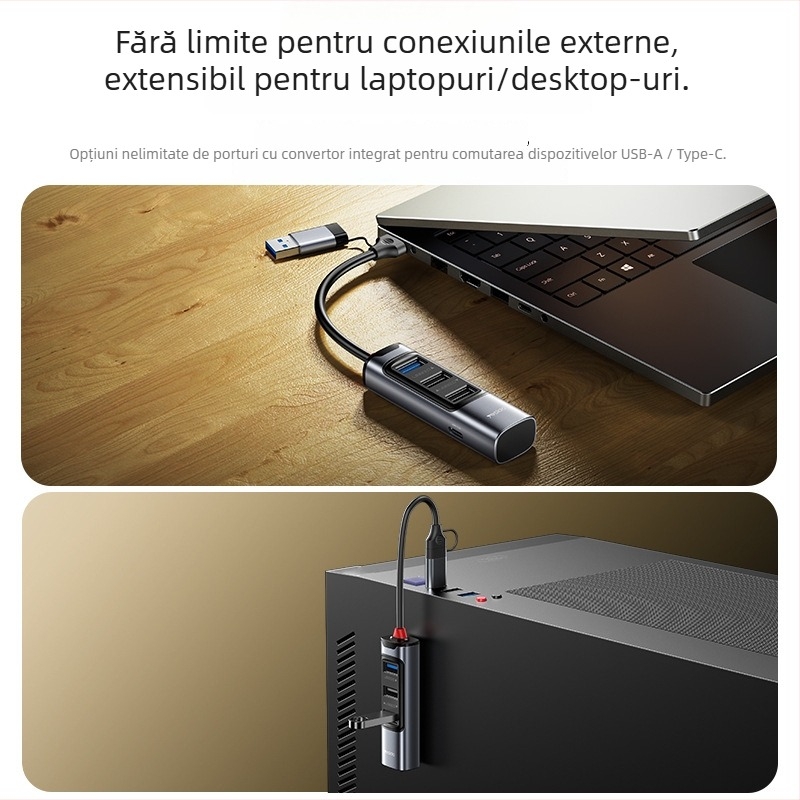 Yesido HB19 hub USB 3.0 cu 6 porturi pentru MacBook, 5.0Gbps, alimentat prin USB