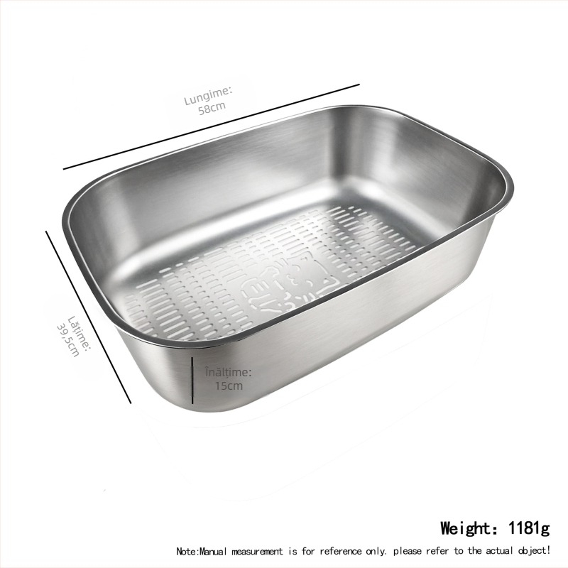 Cutie de nisip pentru pisici din oțel inoxidabil, înălțată, deschisă – anti-strop, formă circulară