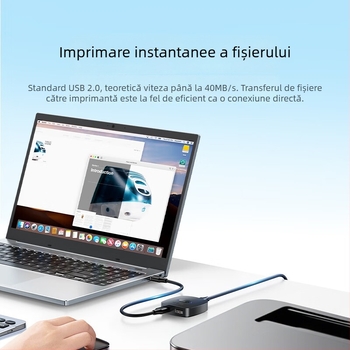 Divizor USB pentru imprimantă și comutator bidirecțional pentru două PC-uri – Model Uq20/30, USB 2.0, 40 MB/s, cablu 1,5 m, fără alimentare externă, partajare mouse