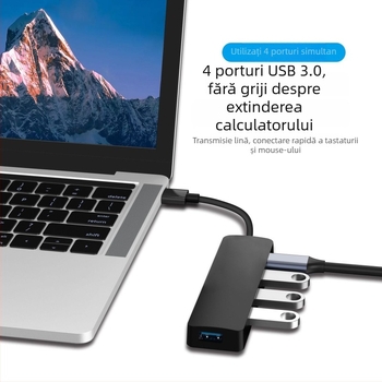 Stație de andocare USB 3.0 5 în 1 cu HDMI 4K60Hz, hub USB cu 3 porturi, cablu 0,15 m, fără alimentare externă