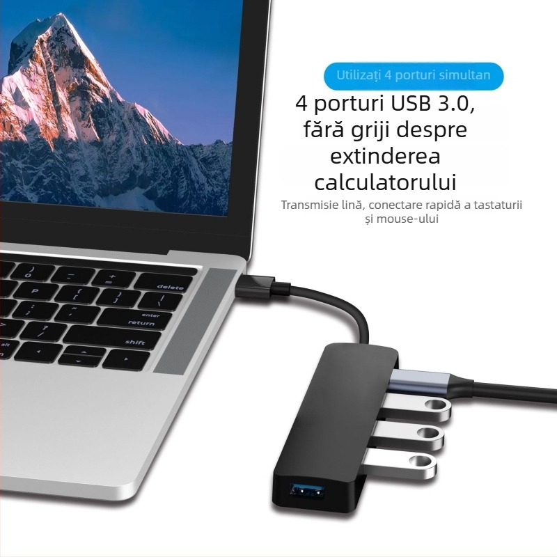 Stație de andocare USB 3.0 5 în 1 cu HDMI 4K60Hz, hub USB cu 3 porturi, cablu 0,15 m, fără alimentare externă