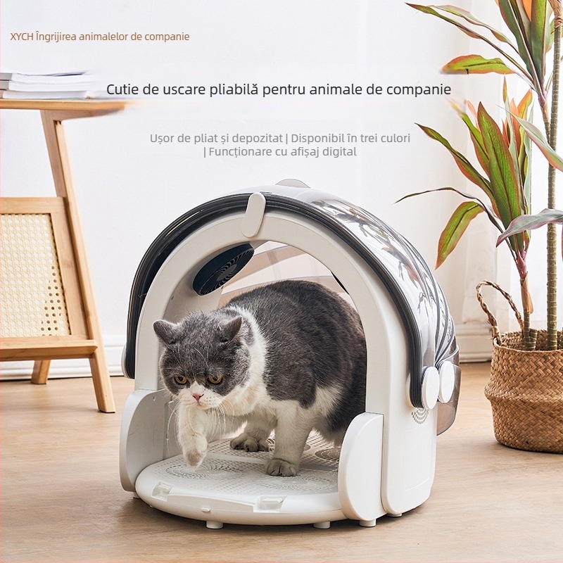 Uscător pliabil pentru animale de companie în cutie de uscare, pentru pisici și cățeluși, model XYhongganxiang, 1000–1199W, 110V, tip braț fix, protecție la supraîncălzire