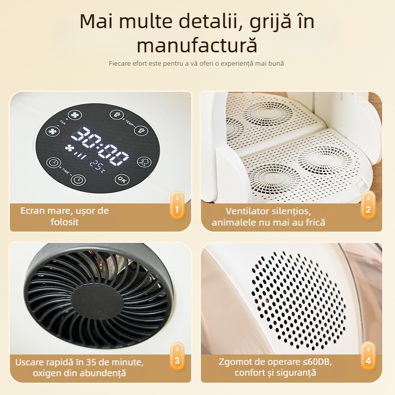 Uscător pliabil pentru animale de companie în cutie de uscare, pentru pisici și cățeluși, model XYhongganxiang, 1000–1199W, 110V, tip braț fix, protecție la supraîncălzire