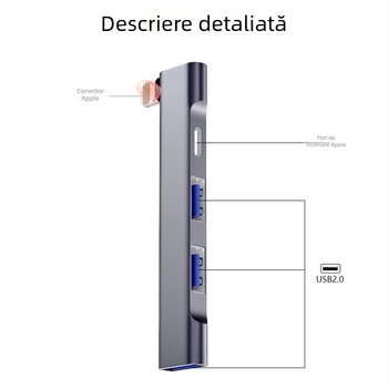 Stație de docking Apple WG-512 cu interfață Lightning, hub de 4 porturi, fără sursă externă de alimentare