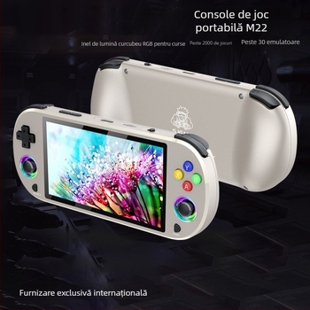 Consolă portabilă de jocuri M22PRO — ecran de 5 inch, rezoluție 4K, conectivitate wireless, EmuELEC OS, stocare 32–64GB