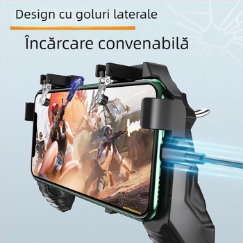 Controller wireless cu mecanism de conectare a patru degete și joystick, feedback haptic, ABS+metal, pentru smartphone și PC