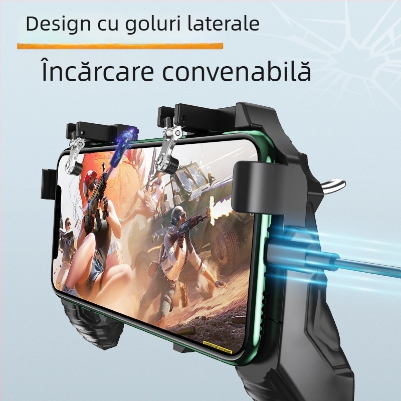 Controller wireless cu mecanism de conectare a patru degete și joystick, feedback haptic, ABS+metal, pentru smartphone și PC