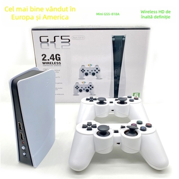 Consolă de jocuri pentru TV cu HD, 2.4G wireless, 818 jocuri încorporate, două joystickuri, HDMI
