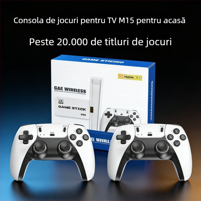 Controller de joc fără fir | Pentru doi jucători | Conexiune HDMI la televizor | 32 GB memorie | Stil nostalgic