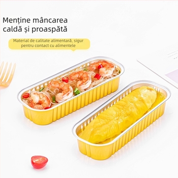Tavă din folie de aluminiu, o singură utilizare pentru air fryer, dreptunghiulară, îngroșată, pentru coacere brânză și durian – Brand Saizhuo; Material: folie de aluminiu; Ambalare: 1000 buc; Origine: Guangdong
