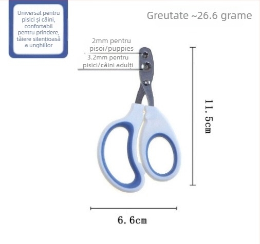 Clește profesional pentru unghii pentru pisici și câini, cu design cu două găuri și gaură rotundă