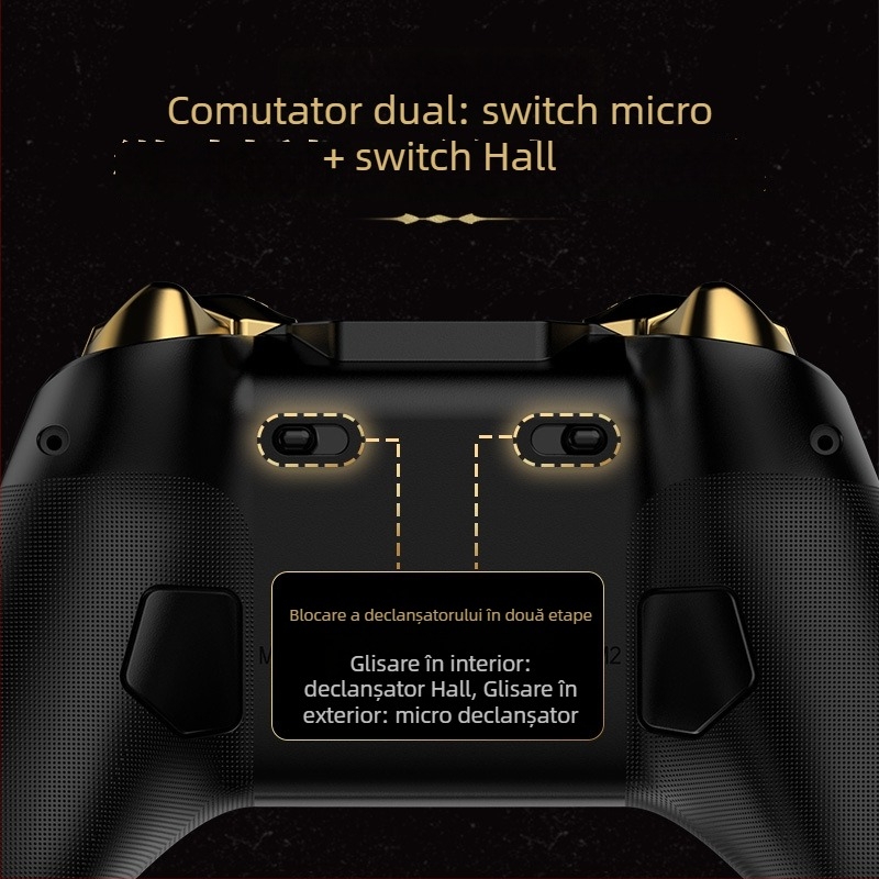 Z03DP Controler de jocuri fără fir cu placă Hall-Effect joystick, USB-C, taste dual-trigger, Compatibil cu PC, Switch, Android și iOS