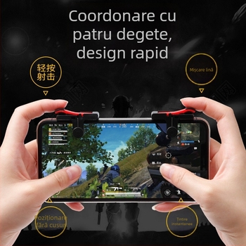Controler pentru jocuri pe telefonul mobil D9, cu butoane de declanșare și vibrație — carcasă din plastic, compatibil cu telefoane mobile, greutate 0.9
