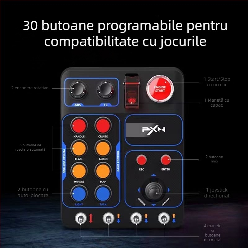 Laishida PXN-CB1 Cutie centrală de control pentru simulator de curse – interfață USB, fără vibrații, funcție simulator