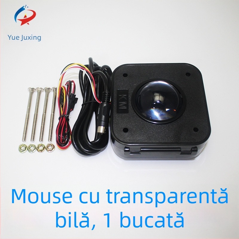Mare mouse trackball pentru consolă de jocuri, cu bilă transparentă rotundă și control direcțional tip joystick