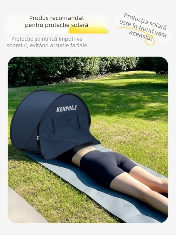 TENTĂ DE PLJAS PORTABILĂ - cu un singur strat, montaj ușor, protecție solară și protecție împotriva vântului; greutate 0,2 kg; cadru din sârmă de oțel; impermeabilă 1000–1500 mm