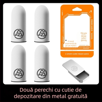 Manșete pentru degete pentru gaming, fibră Ice Silk Fiber, anti-transpirație și anti-alunecare, ultra-subțire, tehnologie tricotată, pentru ecrane tactile telefoane/tablete