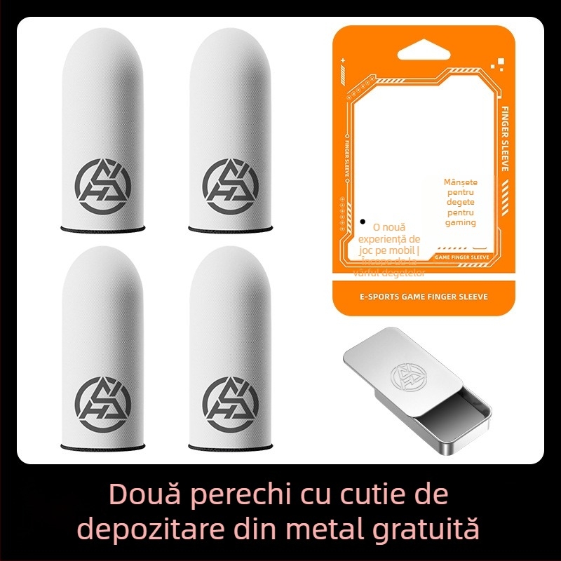 Manșete pentru degete pentru gaming, fibră Ice Silk Fiber, anti-transpirație și anti-alunecare, ultra-subțire, tehnologie tricotată, pentru ecrane tactile telefoane/tablete