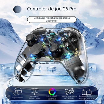 G6PRO controler de joc Bluetooth cu declanșatoare Hall-Effect și joystick din film carbon, compatibil PC, iOS, Android și Nintendo Switch
