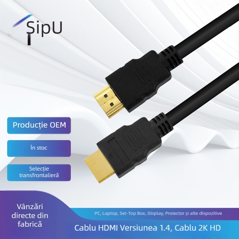 Cabl HDMI 1.4 pentru TV/monitor, 1080P, conectori placați cu aur, conductor din oțel acoperit cu cupru, lungime 1 m până la 30 m