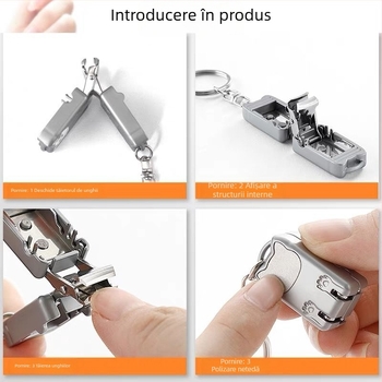 Clește pentru unghii din oțel inoxidabil, instrument de uz casnic pliabil, deschidere plată, pensete multifuncționale